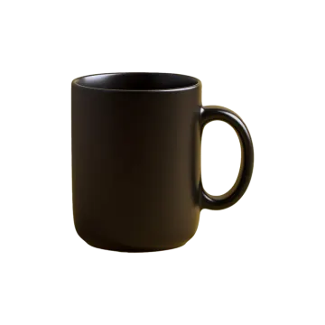 a black coffee mug on a white background