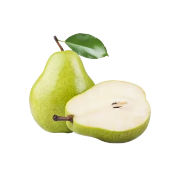 two pears on a white background
