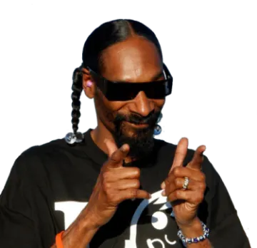 a man with long hair and sunglasses pointing at the camera