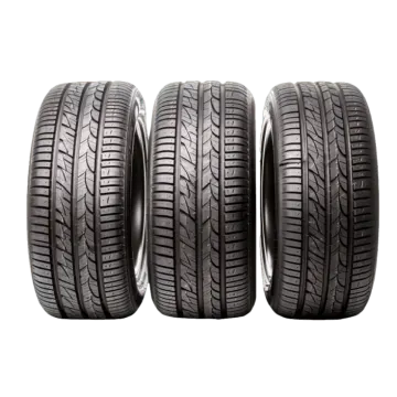 two tires on a white background