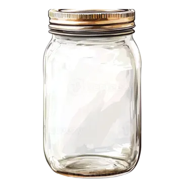 a glass jar with a gold lid