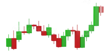 a red and green candle pattern on a white background