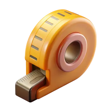 a yellow tape on a white background