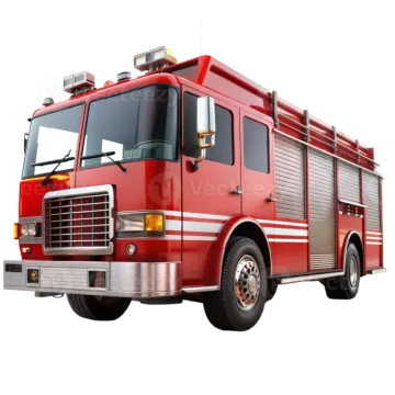 a red fire truck on white background