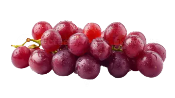 a bunch of red grapes on a white background