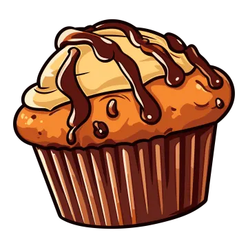 a cupcake with chocolate icing on top