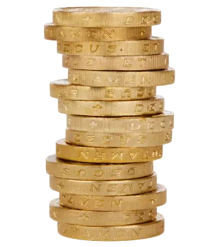 a stack of gold coins