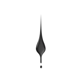 a black ink bottle on a white background
