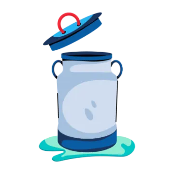 a bucket with a lid on top of it