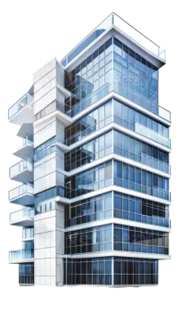 a building with many windows on it