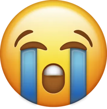 a smiley face with an open mouth