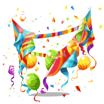 a bunch of colorful balloons and streamers