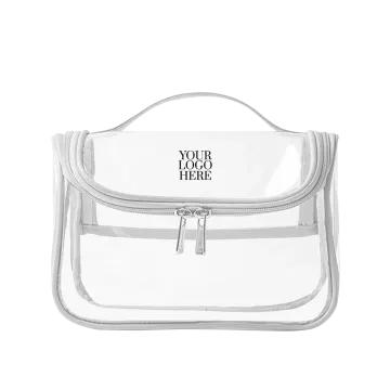 clear cosmetic bag with zipper closure