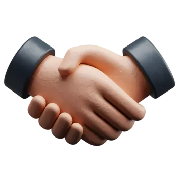 two hands shaking over a white background
