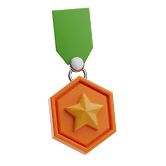 a medal with a star on it