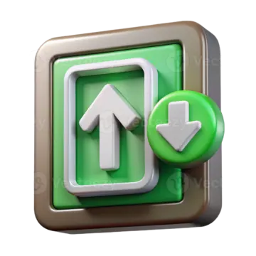 a green button with an arrow icon on it