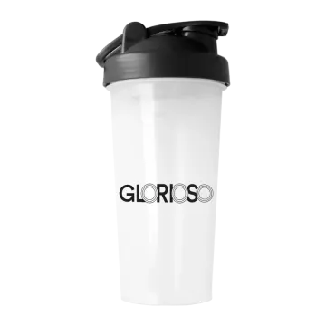 a white and black shaker with the word gloo on it