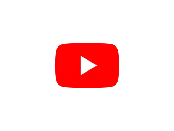a red youtube logo on a white background