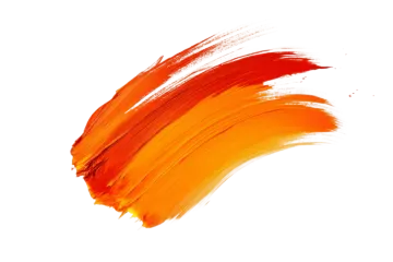 an orange brush stroke on a white background