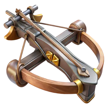 a wooden bow with two arrows on it