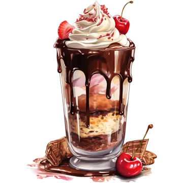a glass filled with chocolate and topped with whipped cream