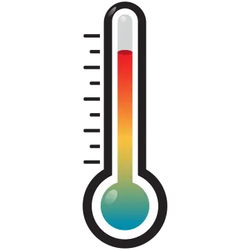 a thermometer on a white background