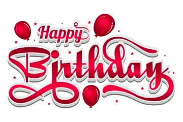a happy birthday card with balloons and stars