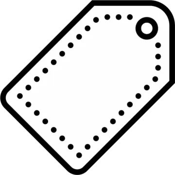 a black and white image of a tag