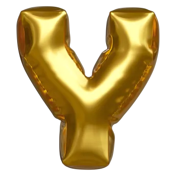 gold foil balloon letter y