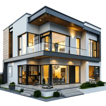 a 3d rendering of a modern house