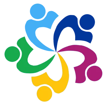 a group of people holding hands in the shape of a flower