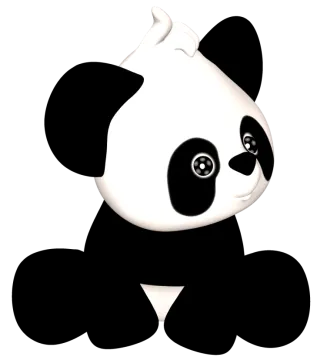 a black and white panda bear sitting on the ground