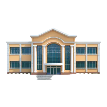 an office building with a large front entrance