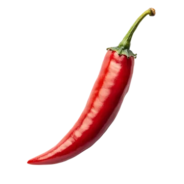 a red chili pepper on a white background