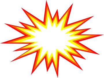 a yellow and red star burst