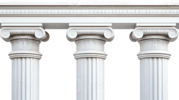 a row of white columns on a white background