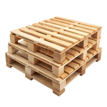 a stack of wooden pallets on white background