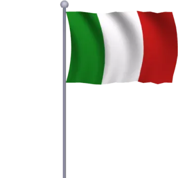 the flag of italy on a white background