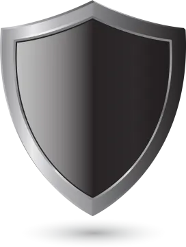a black shield icon on a white background
