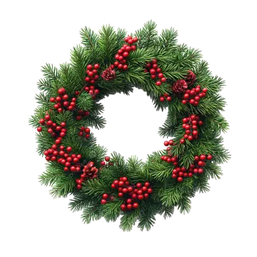 a christmas wreath on a white background
