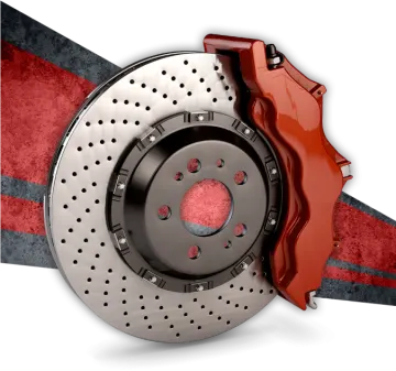 a red brake with the british flag behind it