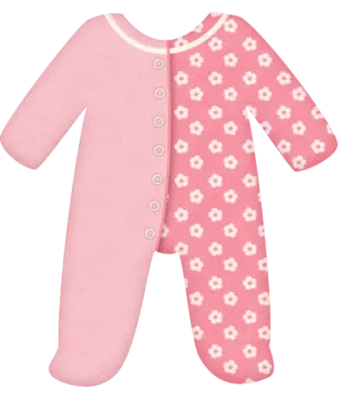 a pink footed footie with white flowers on it