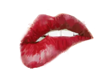 a red lipstick on a white background