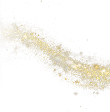 a white background with gold glitter and stars