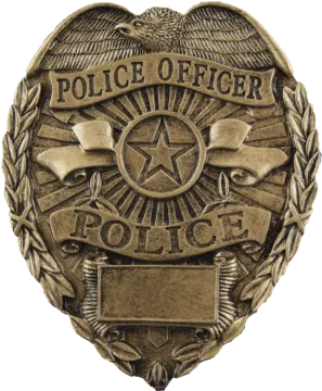 a police badge on a white background