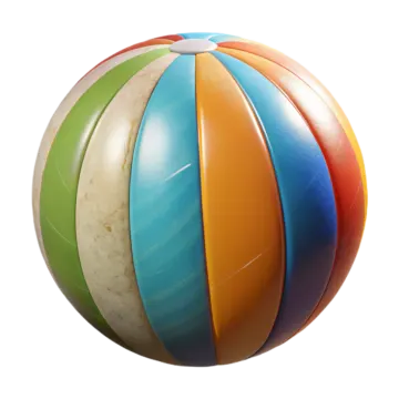 a colorful beach ball on a white background