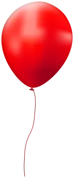 a red balloon on a white background
