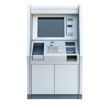 an atm machine on a white background