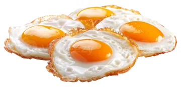 three fried eggs on toasted bread