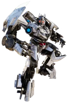 a robot that is standing up in the air